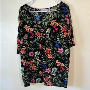 Jaclyn Smith Vibrant Floral Print Blouse